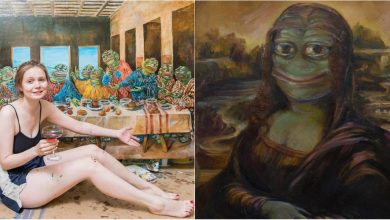 Photo of foto | Cristofor Columb sau Mona Lisa cu chip de… broască. Cum arată picturile celebre în creațiile unei artiste din Rusia?