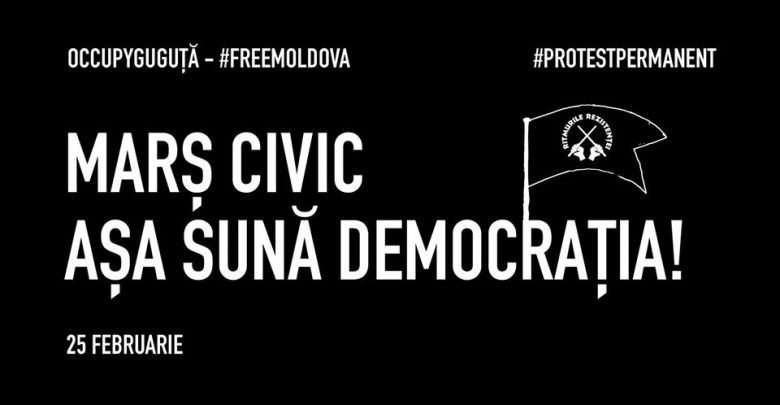 Photo of video | „Democrația e în fiecare zi”: Comunitatea Occupy Guguță a ieșit în stradă la un protest fără culoare politică