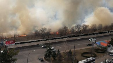 Photo of foto | Incendiu de proporții la Botanica. Vegetația uscată de pe un teren arde cu putere