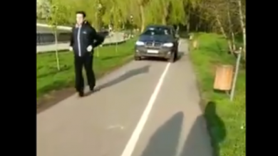 Photo of video | Legea este una și e pentru toți. Șoferul care a circulat cu mașina pe pista pentru alergat din parcul Valea Morilor, amendat