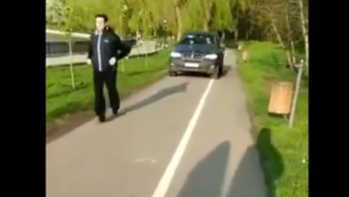 Photo of video | Ține cont de propriile reguli: Un șofer, surprins în timp ce se deplasează cu mașina pe pista pentru alergat de la Valea Morilor