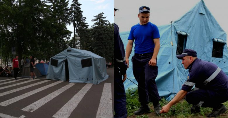 Photo of foto | Democrații neagă, inspectorii – confirmă. Unele corturi, în care se adăpostesc manifestanții aduși de PDM, ar aparține IGSU