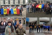 Photo of foto, video | Diaspora arată că îi pasă. Mai mulți moldoveni, stabiliți peste hotare, au ieșit cu drapele și pancarte pe străzile orașelor europene