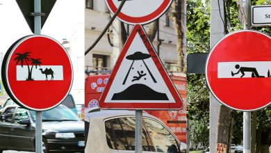 Photo of foto | Altfel de artă sau vandalism? Un artist mascat „reinventează” în timpul nopții indicatoarele rutiere din Chișinău