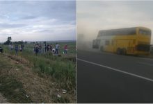 Photo of video | Un autocar cu 44 de moldoveni ar fi luat foc în timp ce mergea: „Când am deschis ochii, am văzut fum, lumea nu știa pe unde să iasă”