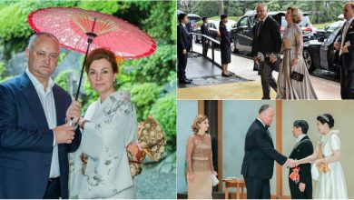 Photo of foto | El – la patru ace, ea – în kimono. Ce ținute au purtat Igor și Galina Dodon la ceremonia de întronare a împăratului Naruhito