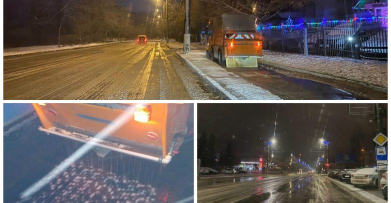 Photo of În Chișinău tehnica a intervenit în forță pentru a curăța trotuarele de zăpadă și pentru a împrăștia material antiderapant
