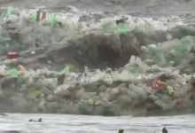 Photo of video | Imagini îngrozitoare pe o plajă. Momentul în care tone de plastic sunt aduse de valuri la mal