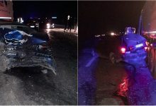 Photo of foto | Accident teribil la Edineț. Două persoane au ajuns la spital după ce un automobil a tamponat un tractor și a ajuns sub remorca unui TIR