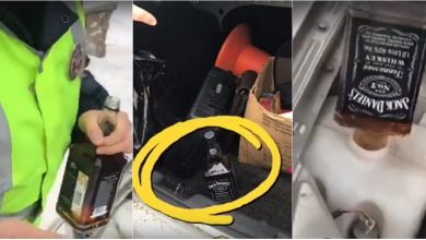 Photo of video | Un ofițer a decis să înlocuiască lichidul de parbriz cu whisky. „Îmi permit băutura, pentru că lucrez la poliția rutieră”