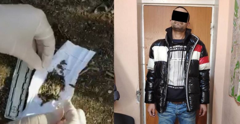 Photo of video | Un bărbat suspect, reținut cu droguri în capitală. Individul ar fi încercat arunce substanțele narcotice în plină stradă