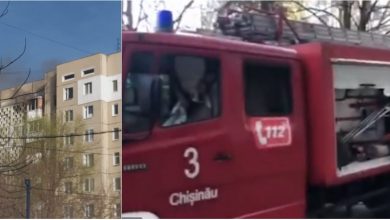 Photo of video | Flăcări puternice au cuprins un apartament din capitală. Fumul putea fi observat de la distanță