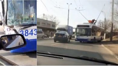 Photo of video | Un troleibuz, implicat într-un accident la Ciocana. Care este starea pasagerilor și cum s-ar fi întâmplat totul?