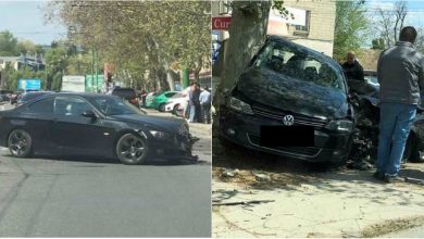 Photo of foto, video | Accident violent la Botanica. Două vehicule s-au tamponat, iar al treilea a fost izbit de un copac