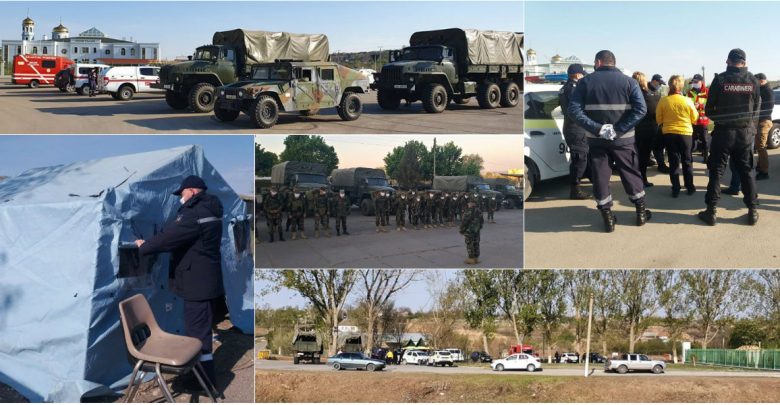 Photo of foto, video | La intrările în Etulia și Cișmichioi au fost mobilizate 15 unități de tehnică. Soldații, polițiștii și salvatorii au instalat corturi