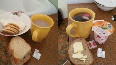 Photo of foto | O felie de pâine cu unt la dejun și câțiva biscuiți cu brânză la prânz. Un pacient care are coronavirus se plânge pe meniul din spital