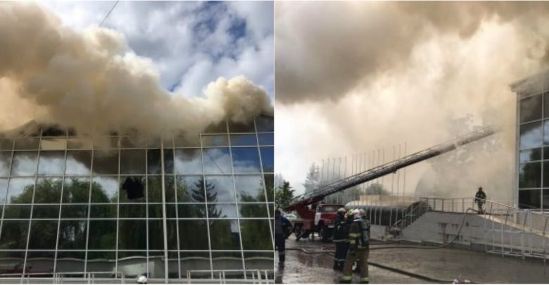 Photo of La un pas de tragedie. Pompierii au evacuat două butelii de gaz de pe acoperișul clădirii de la Moldexpo