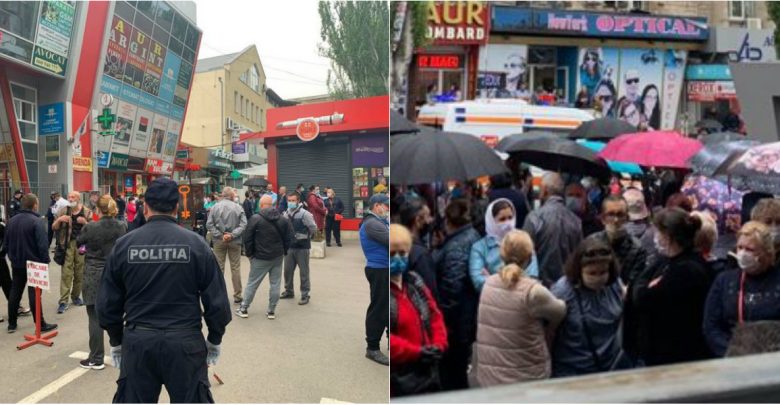 Photo of foto, video | Protest la poarta Pieței Centrale. Mai multe persoane scandează „Vrem să lucrăm”