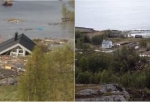 Photo of video | Imagini înspăimântătoare în Norvegia. Mai multe case au ajuns în apă după o alunecare de teren
