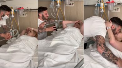 Photo of video | Poveste cutremurătoare de dragoste. Un italian a îngenuncheat lângă patul de spital, cerându-și în căsătorie iubita bolnavă de cancer