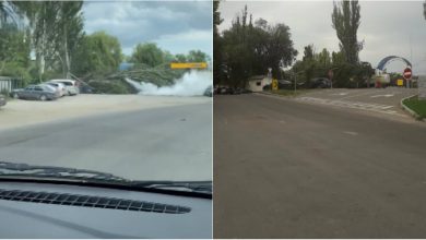 Photo of foto, video | Situație excepțională pe șos. Balcani din capitală. Un copac a căzut peste un rezervor cu gaz la o stație de alimentare