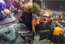 Photo of foto | Accident teribil în capitală! Două persoane, scoase de salvatori dintre fiare după ce o mașină s-a izbit violent de un pilon electric