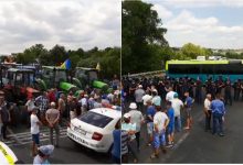 Photo of video | Traseul Chișinău-Hâncești – blocat. Agricultorii protestează cu tractoare, iar polițiștii le-au restricționat accesul