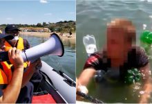 Photo of video | Momentul în care un bărbat este salvat de la înec de salvatori. „S-a aventurat să treacă în înot bazinul Stânca-Costești”