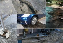 Photo of foto | Gropi în asfalt, copaci doborâți și semne rutiere căzute. Ploaia a făcut din nou ravagii în capitală, iar autoritățile îndeamnă cetățenii să fie prudenți