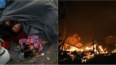 Photo of video | Cea mai mare tabără de migranți din Grecia, distrusă de un incendiu puternic! Oamenii au dormit în câmpuri