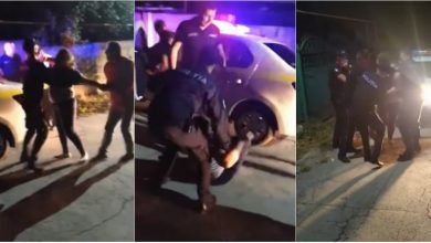 Photo of video | Un polițist a rămas cu haina ruptă, iar altul cu degetul fracturat după ce au oprit un șofer în stare de ebrietate. „O să pun lumânări și o să te mănânce iadul”