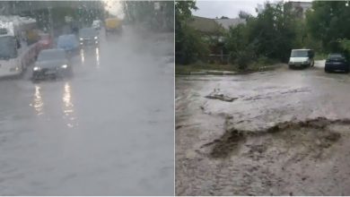 Photo of video | Ploaia puternică a inundat străzile din Bălți. Așa a arătat astăzi capitala de nord