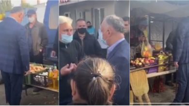 Photo of video | Dodon, surprins cumpărând mere la o piață din Edineț. Cum au reacționat moldovenii când l-au văzut?