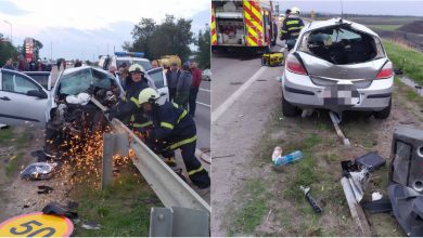 Photo of foto | Un automobil, „străpuns” de parapet la Telenești. Salvatorii au intervenit pentru a scoate șoferul din mormanul de fiare