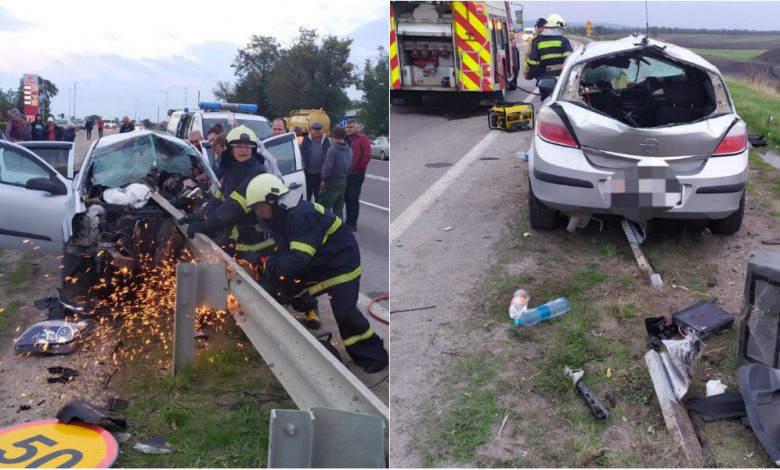 Photo of foto | Un automobil, „străpuns” de parapet la Telenești. Salvatorii au intervenit pentru a scoate șoferul din mormanul de fiare