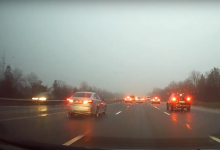 Photo of video | A frânat prea târziu, ciocnindu-se violent de o mașină din față. Accident lângă Stăuceni, surprins de o cameră de bord