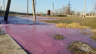 Photo of foto | Un râu din Comrat, „vopsit” în violet. Explicația autorităților locale