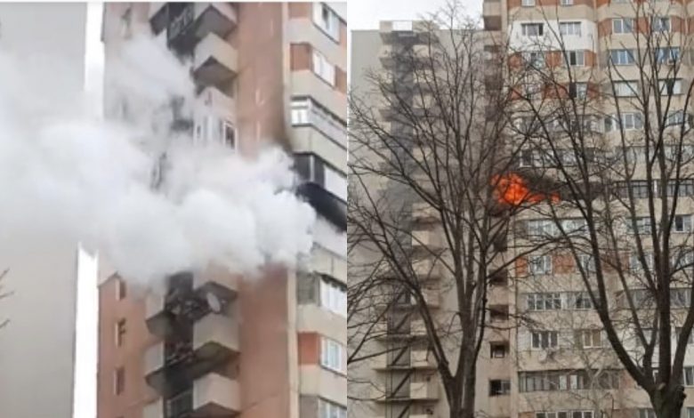Photo of foto | Fum dens, observat duminică la balconul unui apartament de la Ciocana. Cinci echipaje de pompieri au luptat cu incendiul