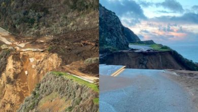 Photo of foto | Alunecare de teren masivă în California! O porțiune de autostradă s-a prăbușit în ocean