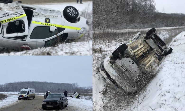 Photo of foto | O mașină a Poliției cu patru angajați și o deținută, accidentată la Călărași. Una dintre ofițere a fost rănită