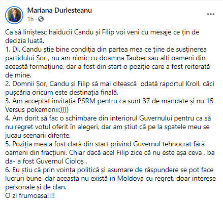 Mariana Durleșteanu: Am știut că pe la spatele meu se jucau diferite scenarii politice