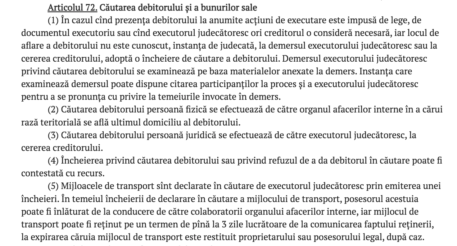 Curtea Constituțională a decis: Aducerea forțată a debitorului în fața executorului judecătoresc, neconstituțională
