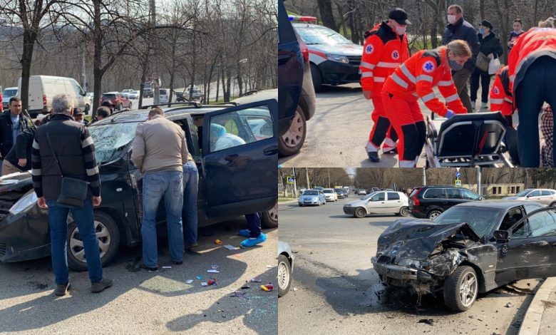 Photo of update, foto | Două BMW-uri și o Dacia s-au tamponat violent în capitală. Patru persoane au avut nevoie de îngrijiri medicale