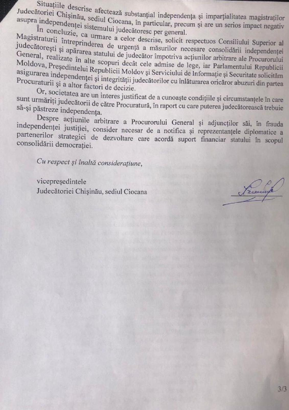 DOC// Stoianoglo, acuzat că ar persecuta judecătorii. Procurorul general neagă învinuirile