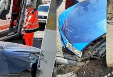 Photo of foto | Nu ar fi ținut cont de starea tehnică a vehiculului. Un bărbat s-a izbit violent cu mașina de un pilon electric