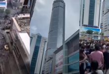 Photo of video | Oamenii speriați au luat-o la fugă. Momentul în care un turn din China începe să se clatine inexplicabil