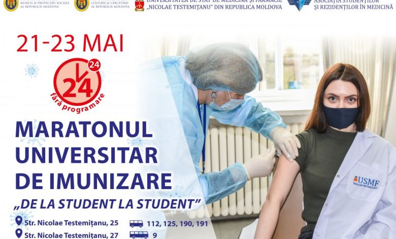 Photo of update | Doar 1000 de doze de Pfizer pentru doritorii de a se imuniza în cadrul maratonului de vaccinare USMF din Chișinău