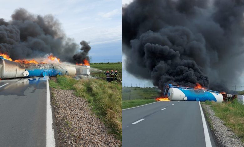 Photo of foto, video | O autocisternă a explodat pe un drum din România. Șoferul este un bărbat din Republica Moldova