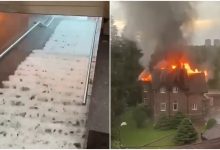 Photo of video | Drumuri inundate și acoperișuri în flăcări. Ravagiile provocate de o furtună la Moscova