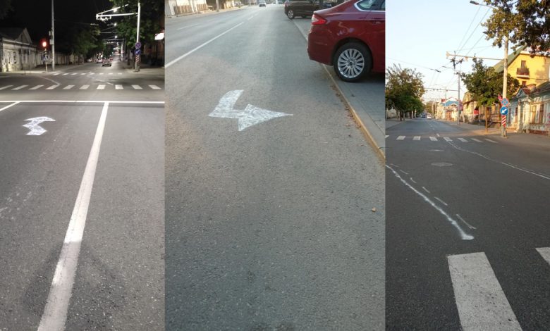 Photo of foto | Artă urbană sau cuțit la os? Un șofer a desenat cu cretă marcajul rutier pe o stradă din Chișinău